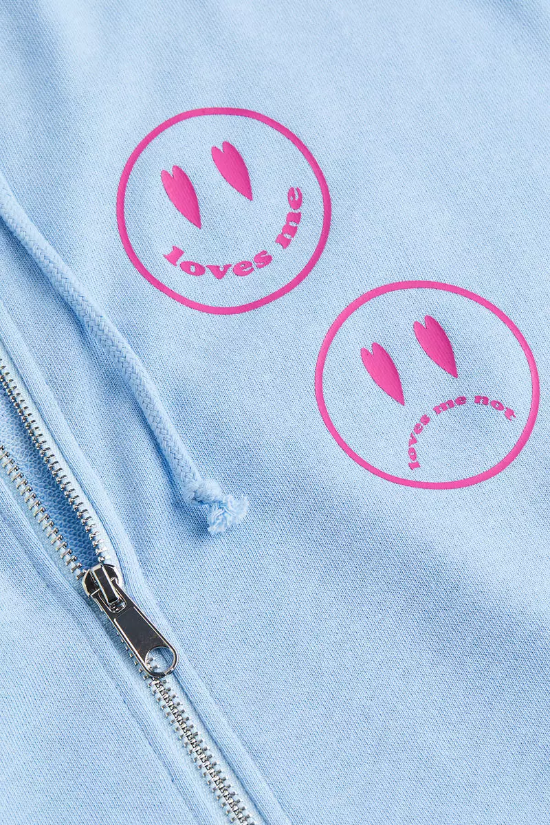 Oversized printed zip-through hoodie