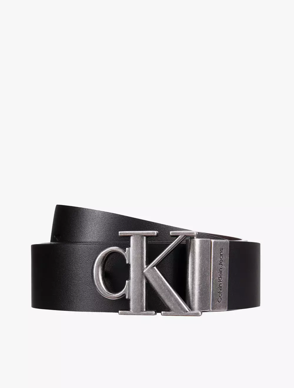 Calvin Klein Jeans Accessories Men's CKJ Monogram Plaque Reversible Belt  35mm Black black