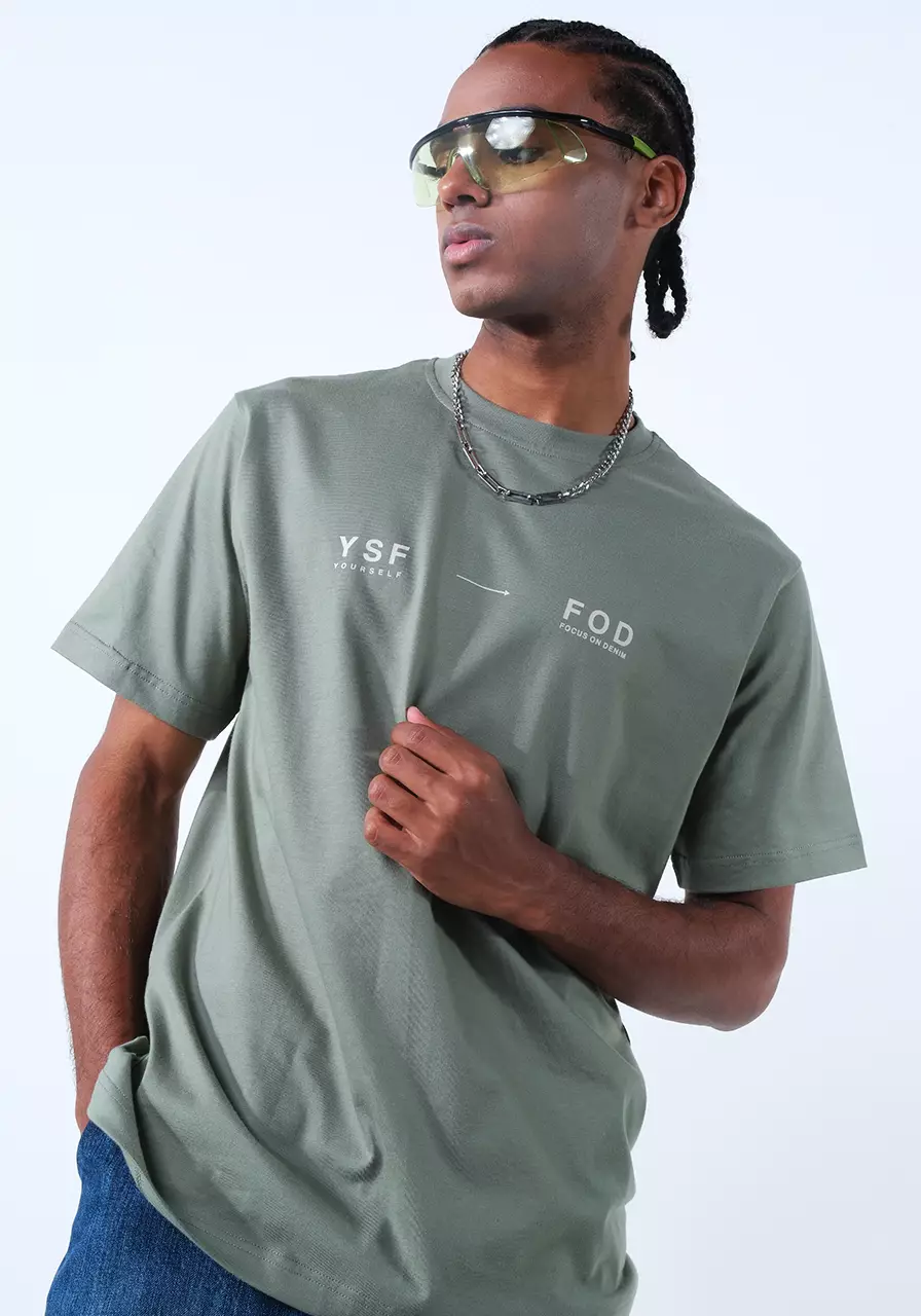 Kaos Pria Regular Sager Dusty Green