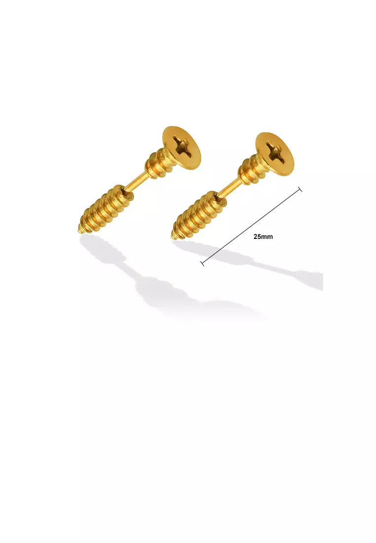 Gold screw hotsell on earrings