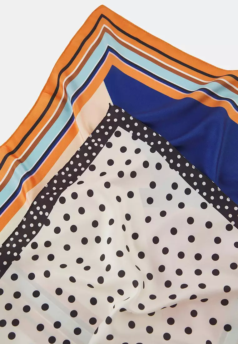 Black-White Patterned 50*50cm 2-Pack Scarf Accessory