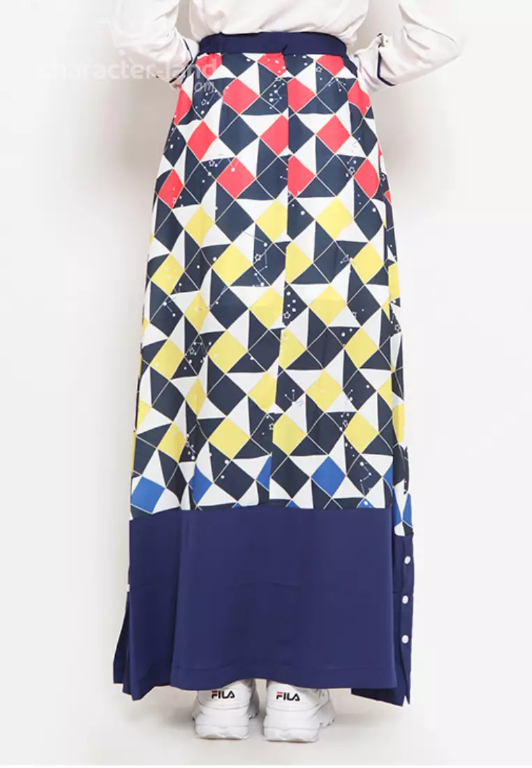 Doraemon Geometric Skirt Blue