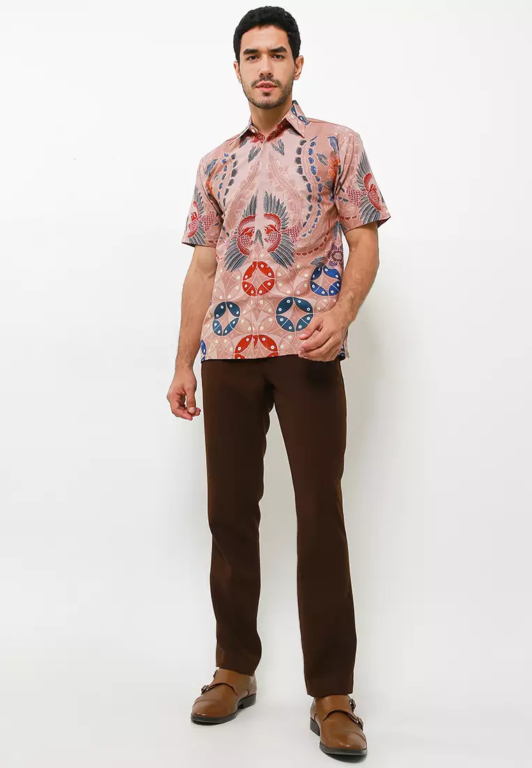 Sambara Kemeja Batik Tulis Premium Pria Casual Modern Lengan Pendek