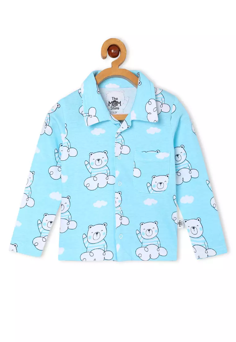 The Mom Store Kids And Baby Pajama Nightsuit Set - Hello Bear