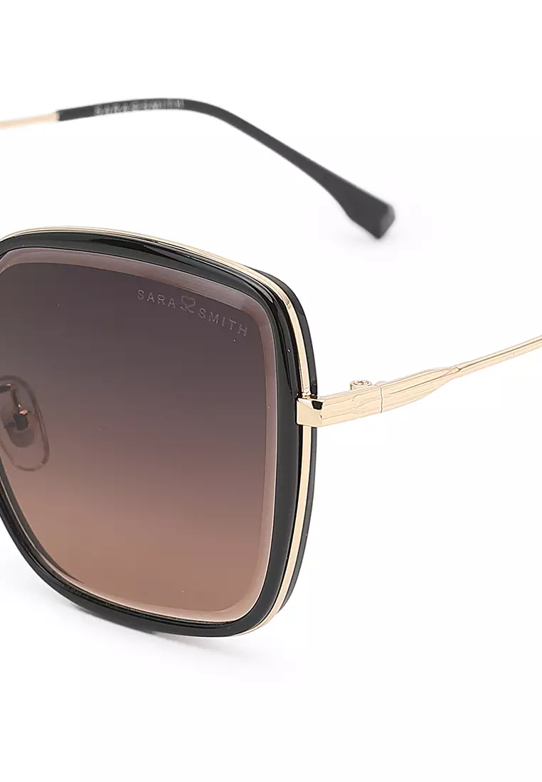 Unisex Fashion Sunglasses (Kacamata Hitam) - Hitam / Abu-Abu / Oranye