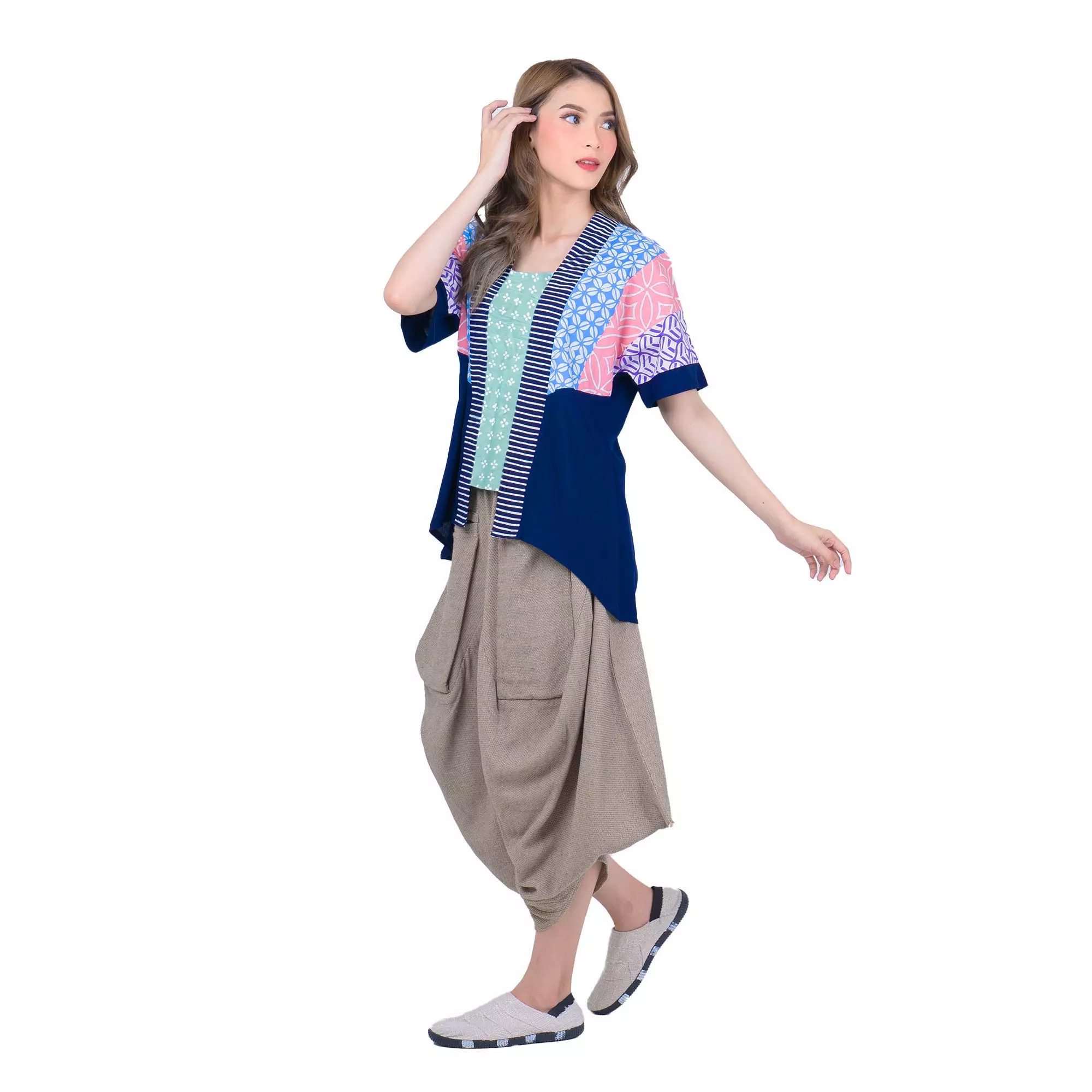 Blouse Batik Wanita - Atasan Batik - Bhatara Batik Milana - Baju Batik Modern Lengan Pendek