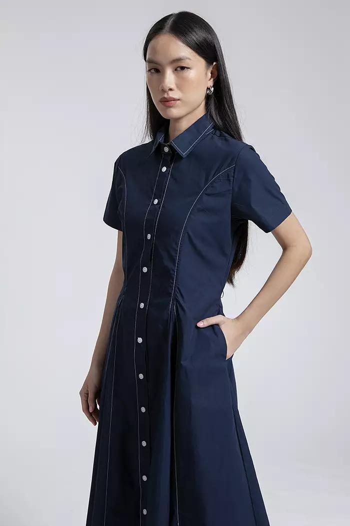 COTTONINK - Dress Wanita Navy Peral #FallWinter2025