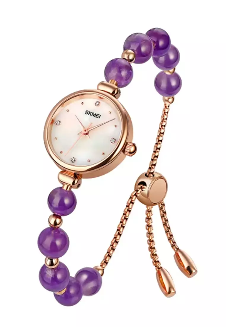 Jam Tangan Analog Wanita Waterproof Strap Tali Material Natural Stone DV56 ORIGINAL