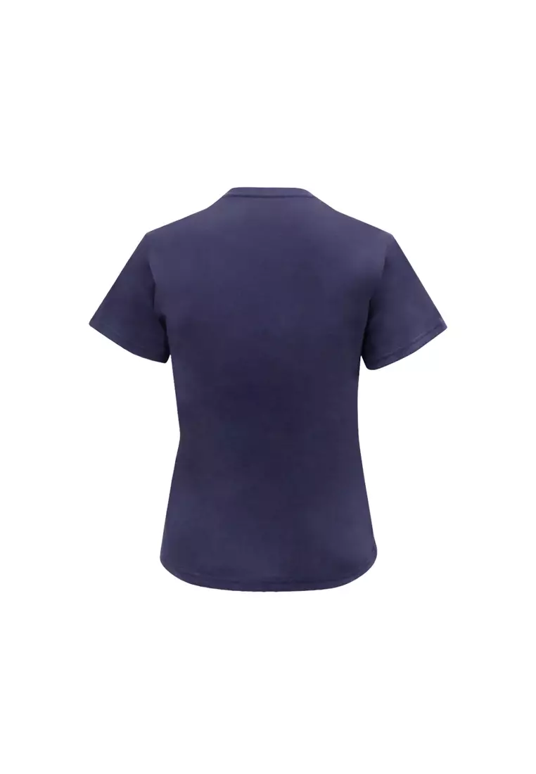 Ladies Navy Blue Round Neck T-Shirt