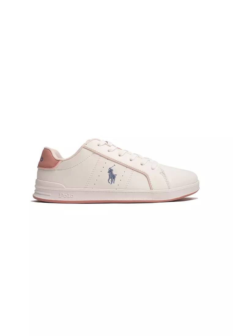 Discount on Polo Ralph Lauren  shoes - SKU: Heritage Court Iii Sneaker-White/Pink (135711)