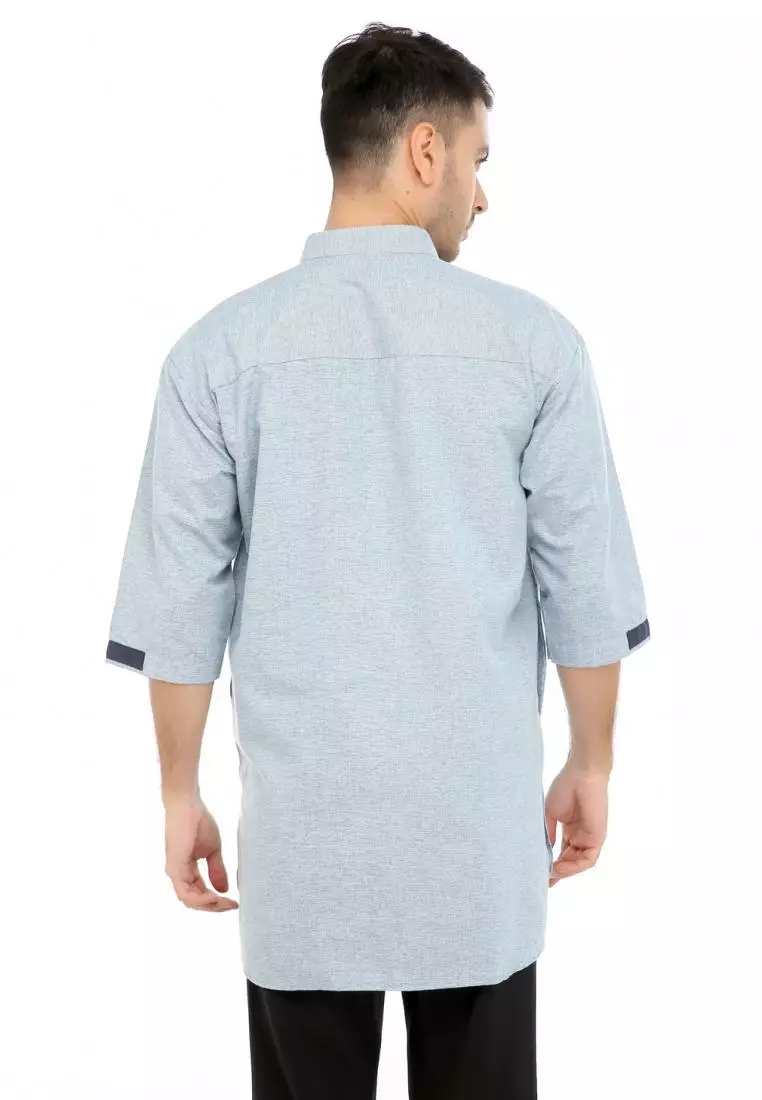 Baju Koko Gamis Muslim Pria Abyan - Biru