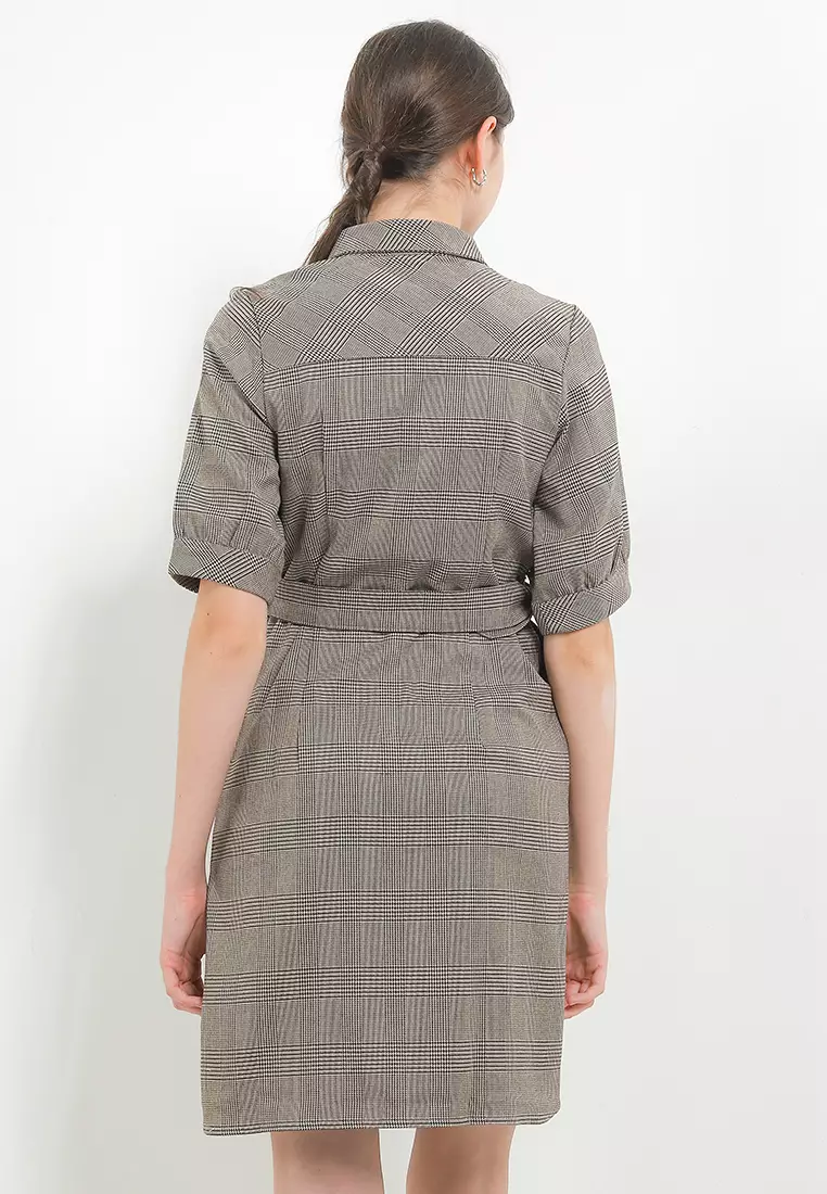 Button Down Belted Dress