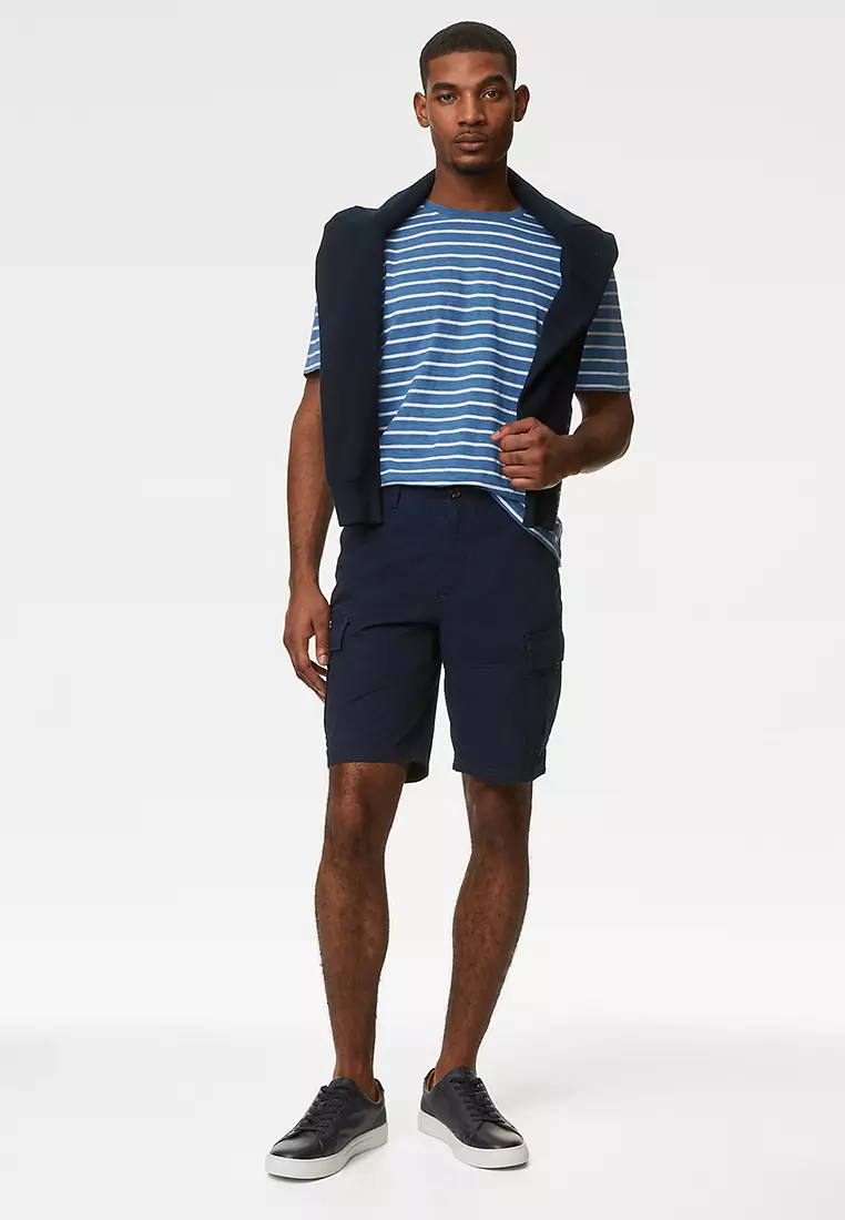 Short Cargo Femme Marks And Spencer – Taille 22, Medium Indigo (Neuf Avec étiquettes)