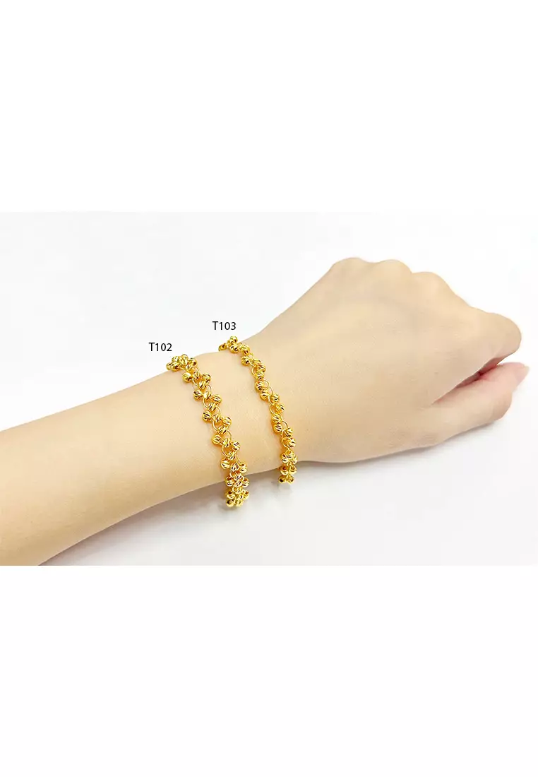 MJ Jewellery 375/9K Gold Beaded Bracelet T103