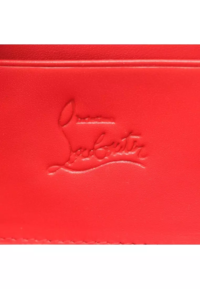 Pre-Loved CHRISTIAN LOUBOUTIN PANETTONE Panettone coin purse leather black spike studs