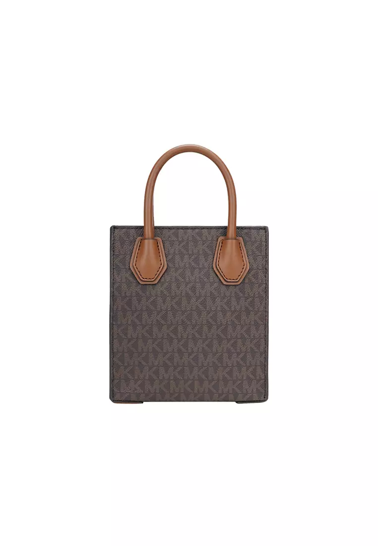 Mercer Extra-Small Logo and Leather Crossbody Bag In Brown 35T1GM9C0I