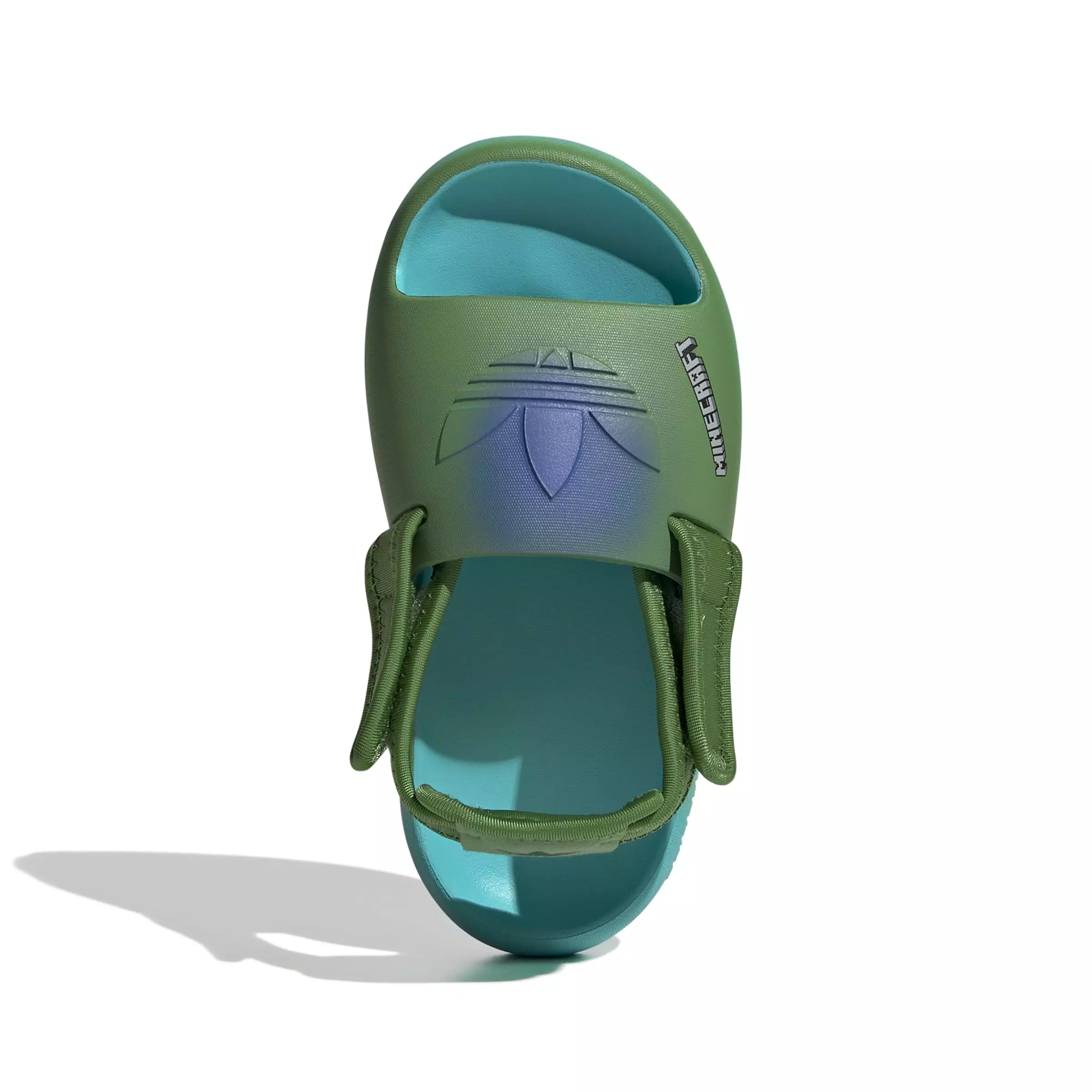 ADIDAS Adifom Adilette X Minecraft Slides Kids JQ6465 - Sepatu Sandal Anak (Hijau)