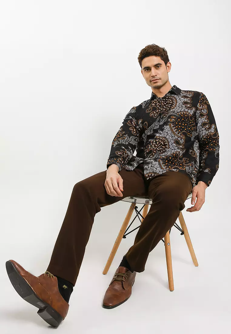 Jelyfish Kemeja Batik Premium Pria Casual Modern Lengan Panjang
