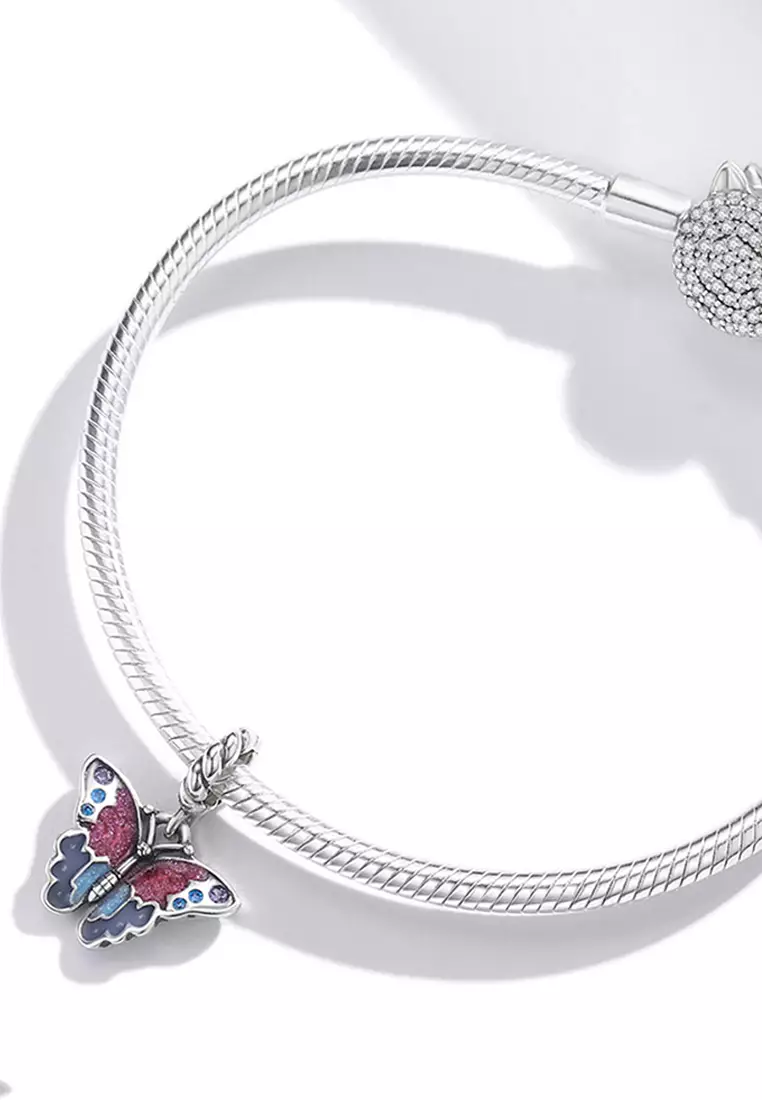 Solid 925 Sterling Silver Majestic Butterfly Bead Charm