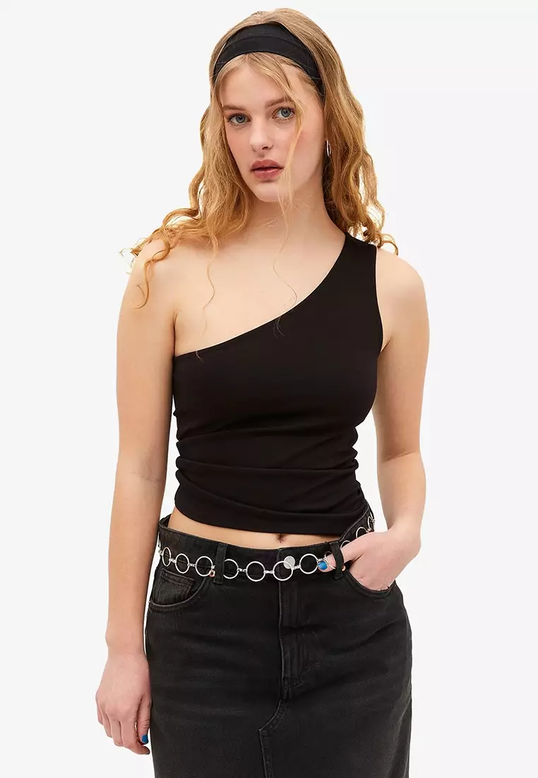 Monki one shoulder hot sale top