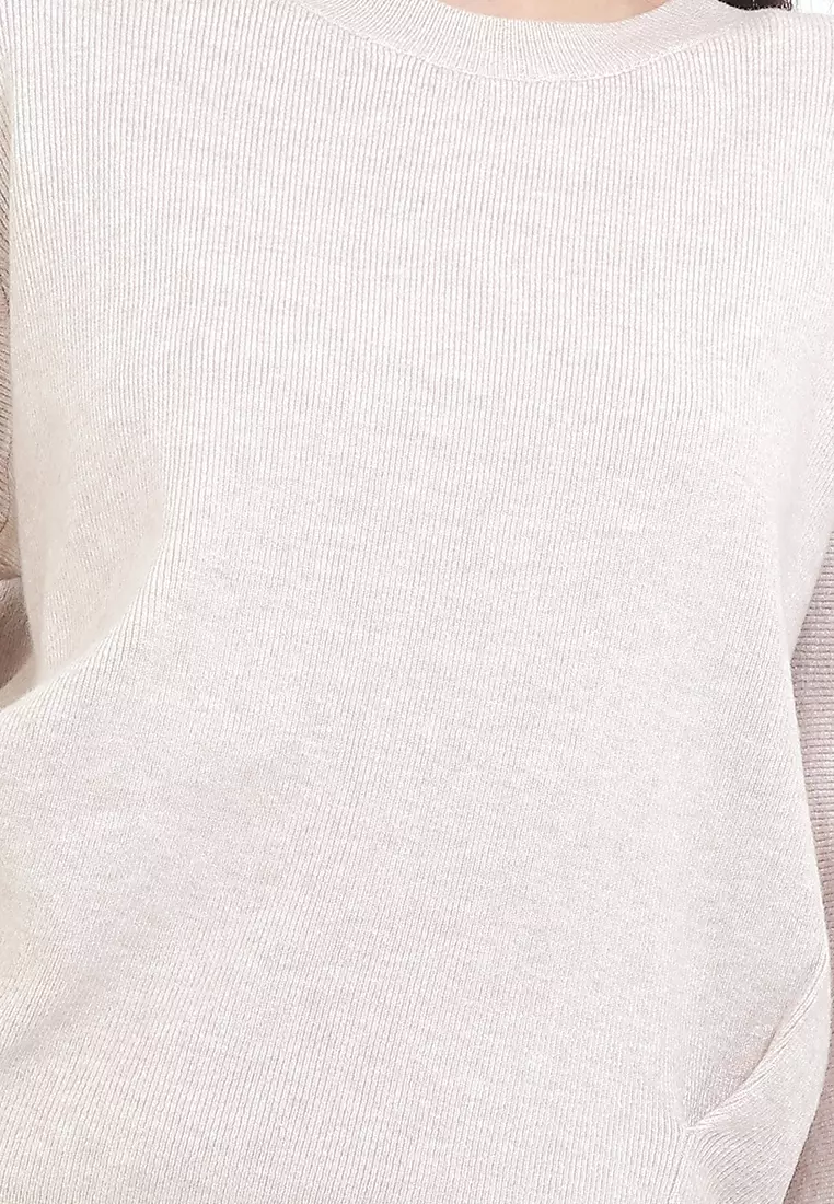 Lantern Sleeves Knit Blouse