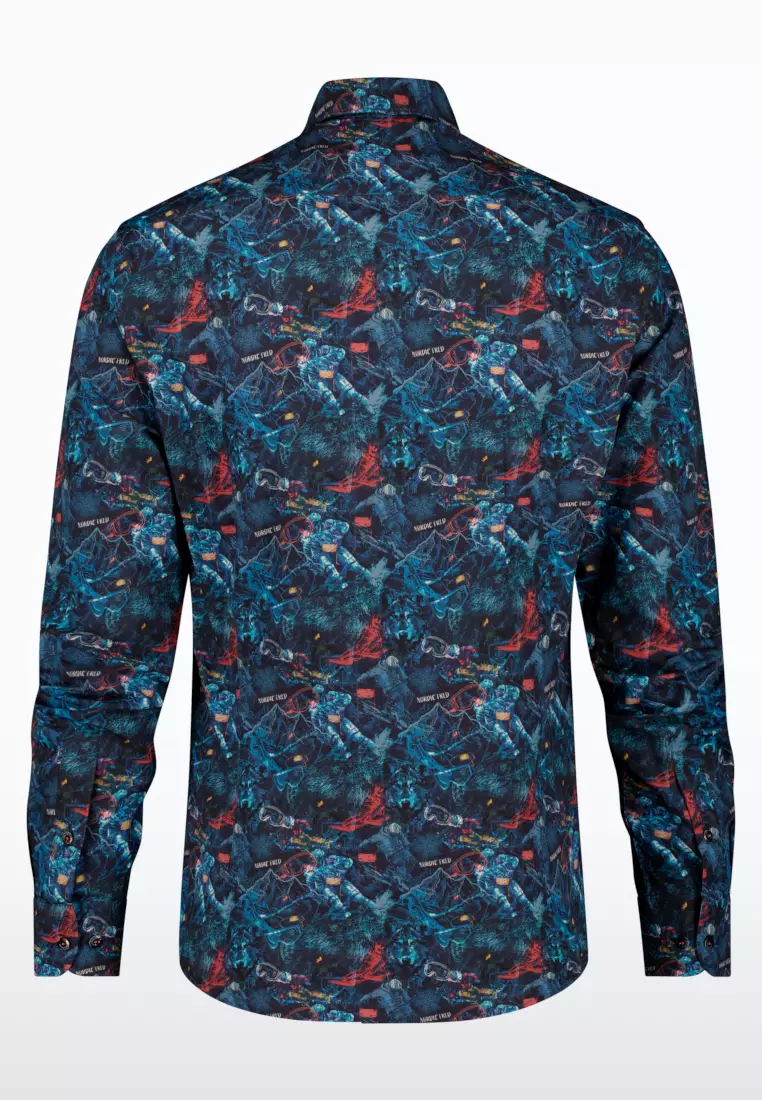 Ski Map Long Sleeve Shirt - Navy