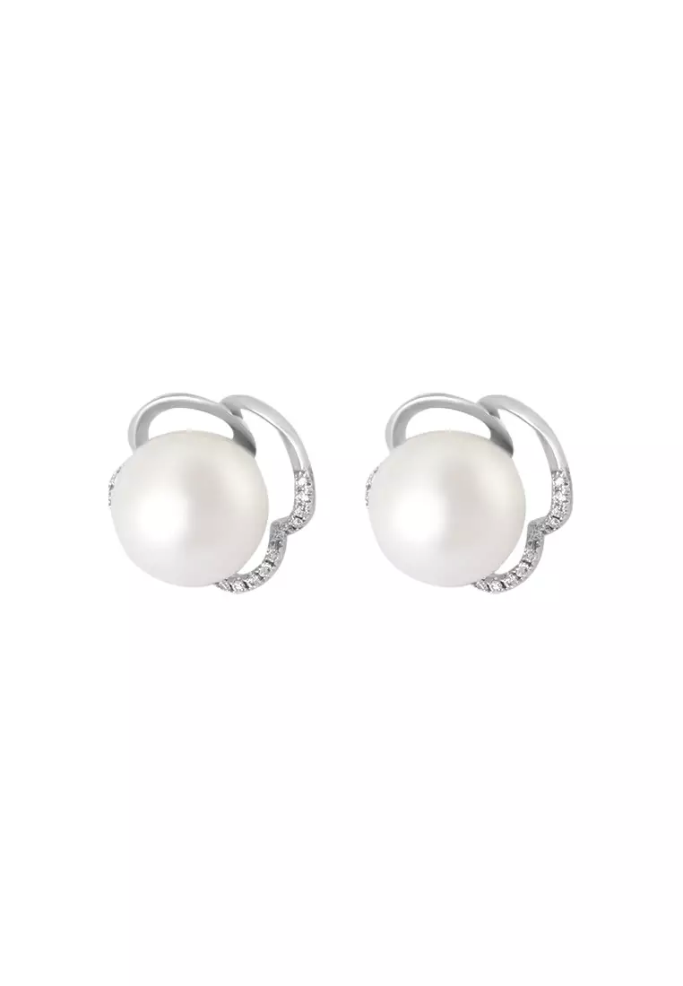 TOMEI Earrings, Diamond Pearl White Gold 750 (E1149)