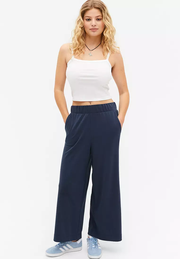 Buy Monki Wide Leg Super-Soft Trousers Online | ZALORA Malaysia