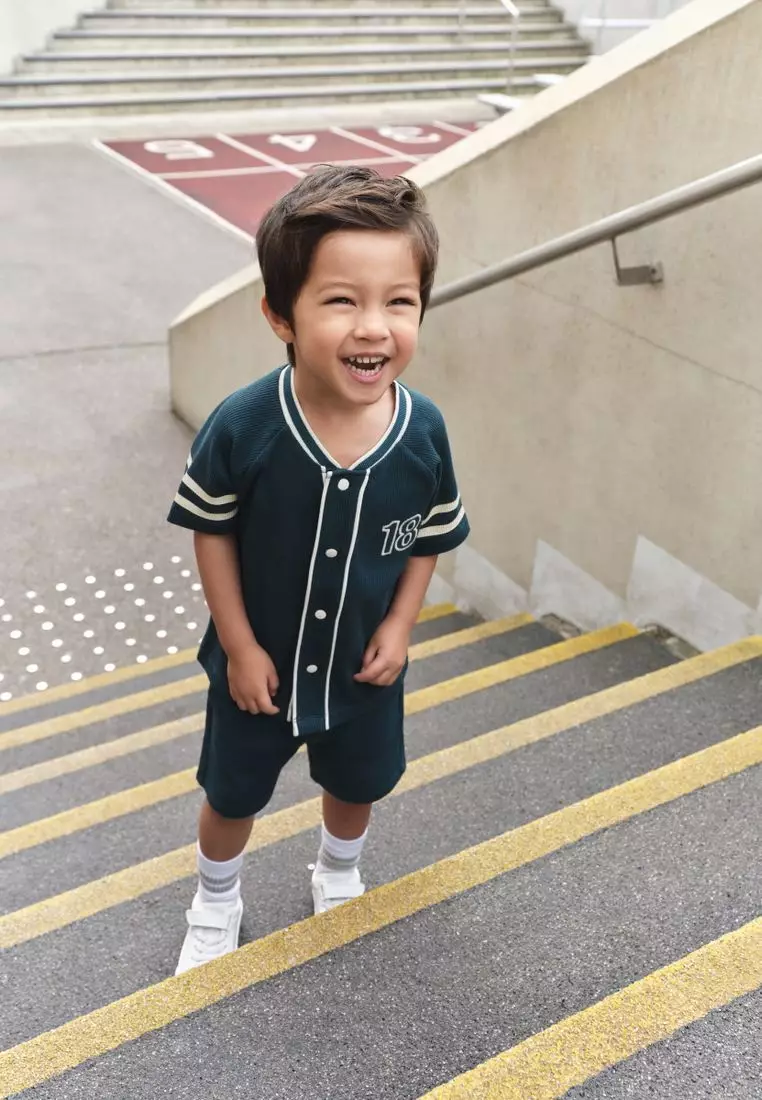 Short Sleeve Varsity Shorts Set