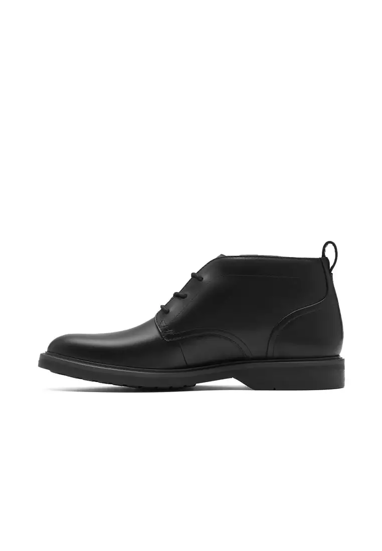 Buy Clarks Mens Aldwin Mid GTX Boots - Black Leather Online