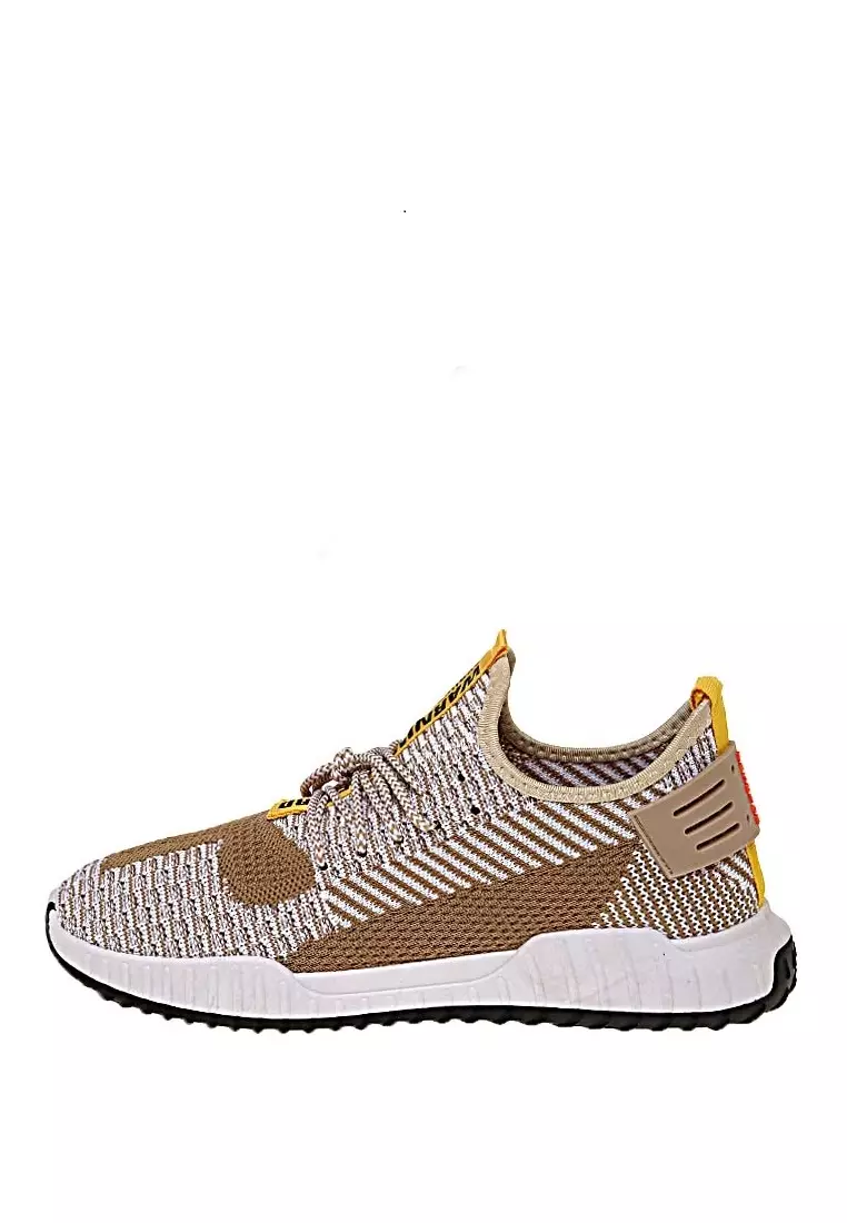Chayton Sepatu Olahraga Pria Sneakers Casual Sport Shoes Material Flyknit Mesh ORIGINAL - Khaqi