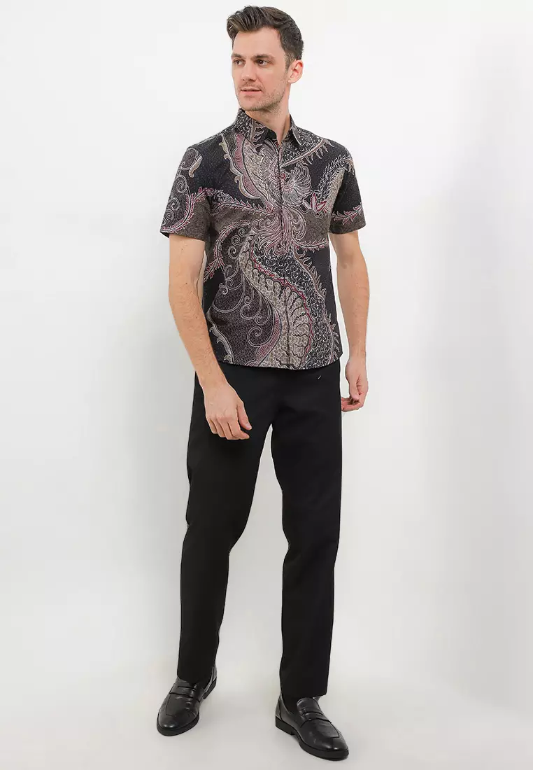 BATIK TALENTA EXCLUSIVE Lengan pendek slimfit SALUR HIJAU