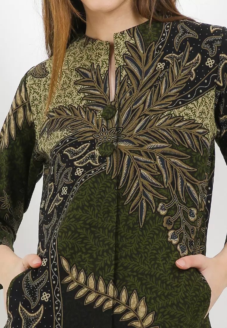 BATIK TALENTA EXCLUSIVE batik wanita blous BUNGGA HIJAU 02