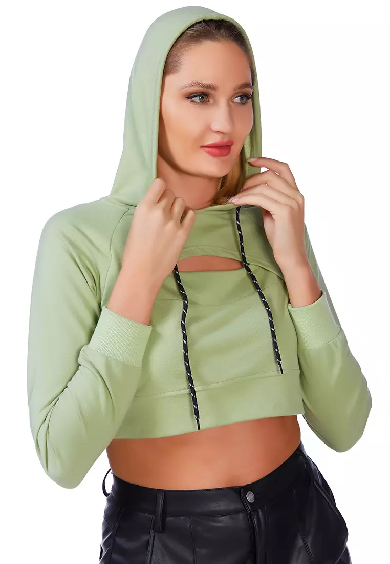 Cut front 2024 cropped hoodie