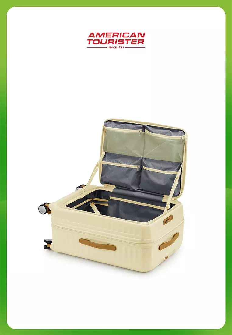 American Tourister Koper Hardcase Frontec Medium 25 Inch Exp TSA OS - Soft Yellow