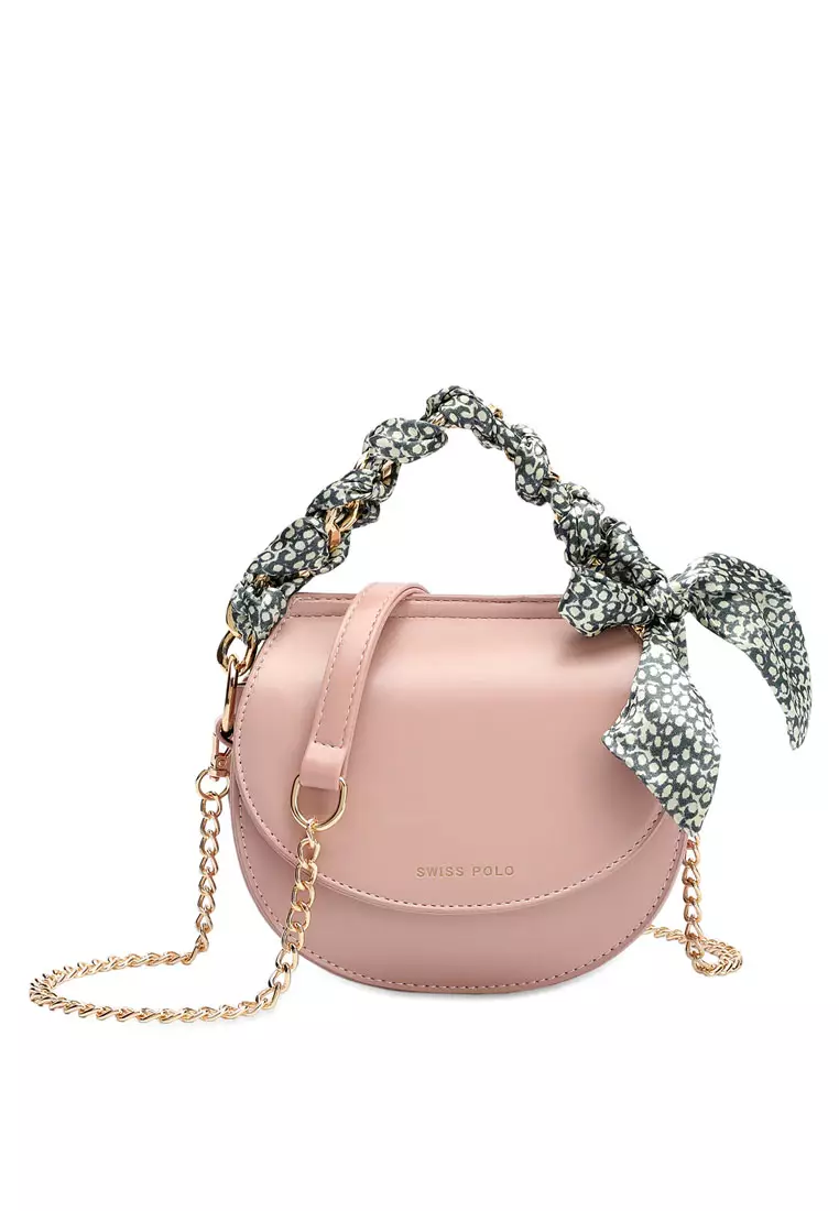 Women's Chain Shoulder Bag / Sling Bag / Crossbody Bag - Pink