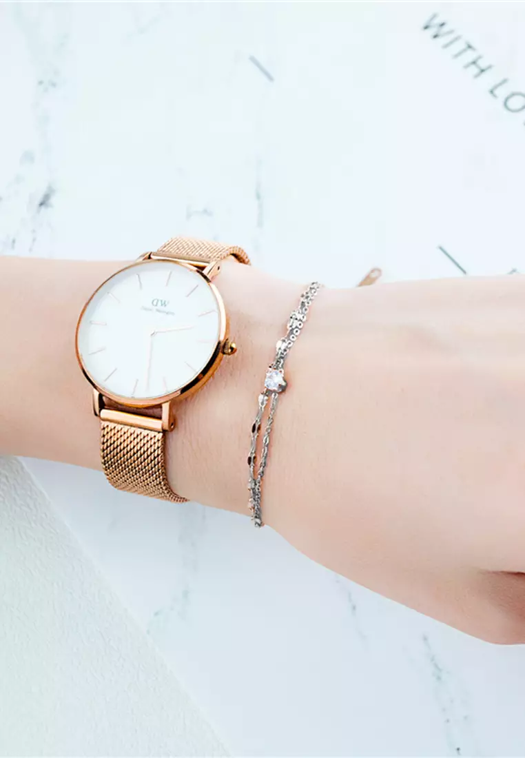 Elsie 单钻双层手链（銀色）