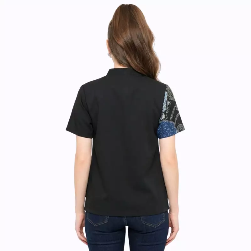 Blouse Batik Wanita - Bhatara Batik Leslie - Atasan Batik Modern Lengan Pendek