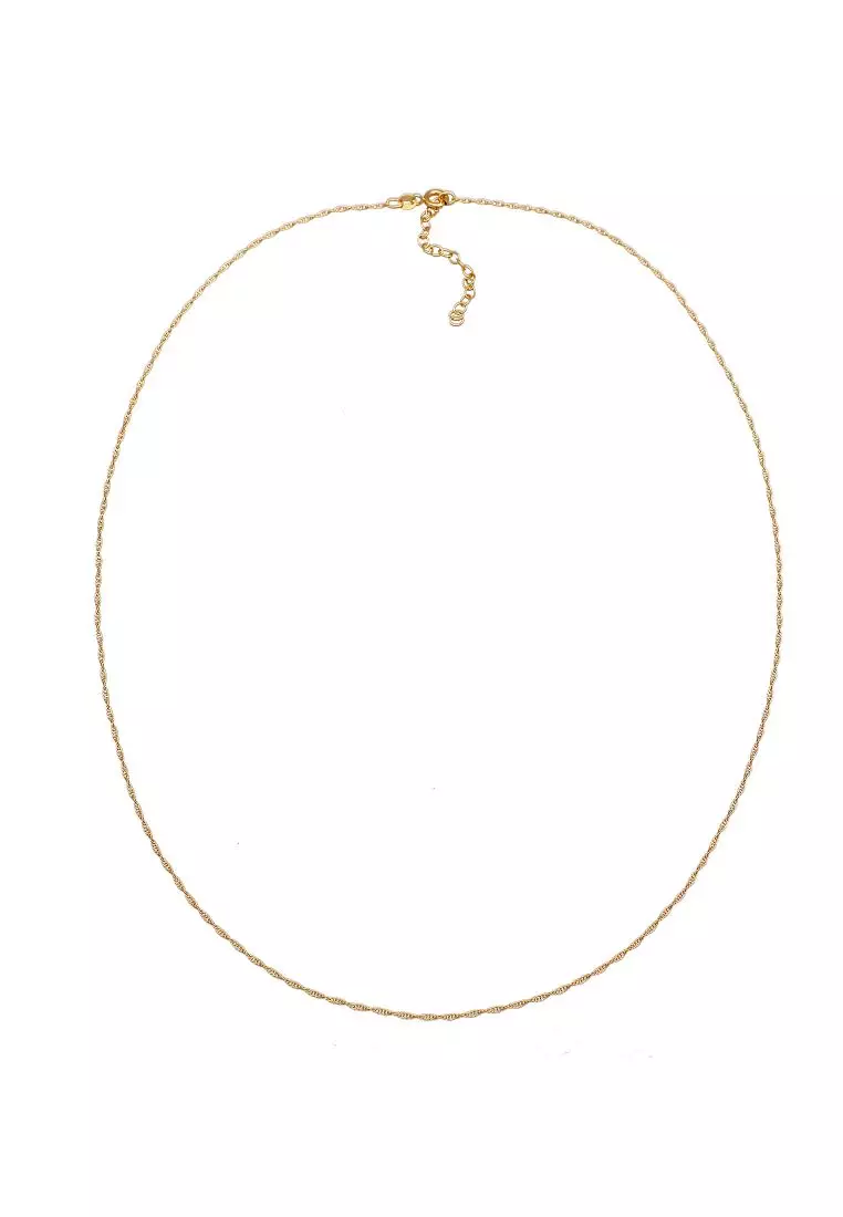 EXCLUSIVE Kalung Perhiasan Perak 925 Pria Basic Links Twisted Gold Plated