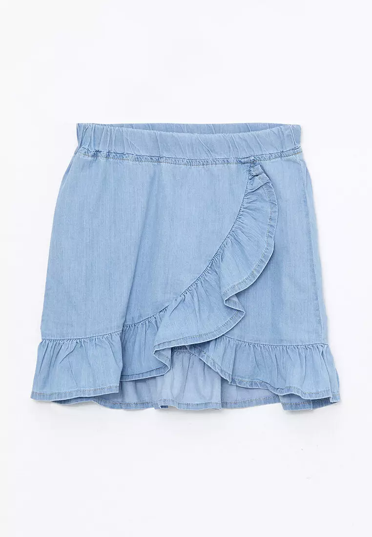 Elastic waist 2025 jean skirt