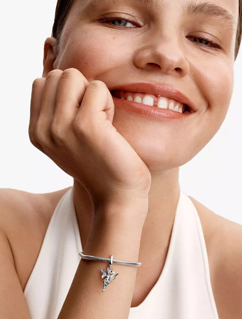 Cupid sterling silver and 14k gold-plated dangle