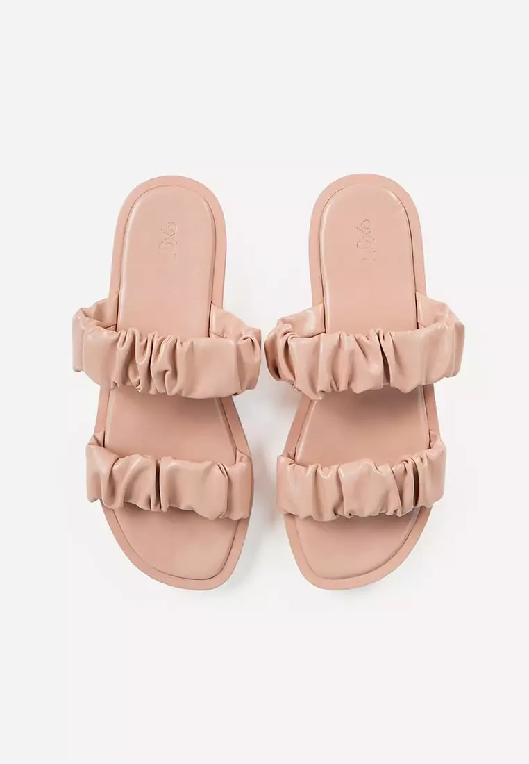 Discount on OXGN  shoes - SKU: Ladies' Chunky Ruched Double Strap Platforms