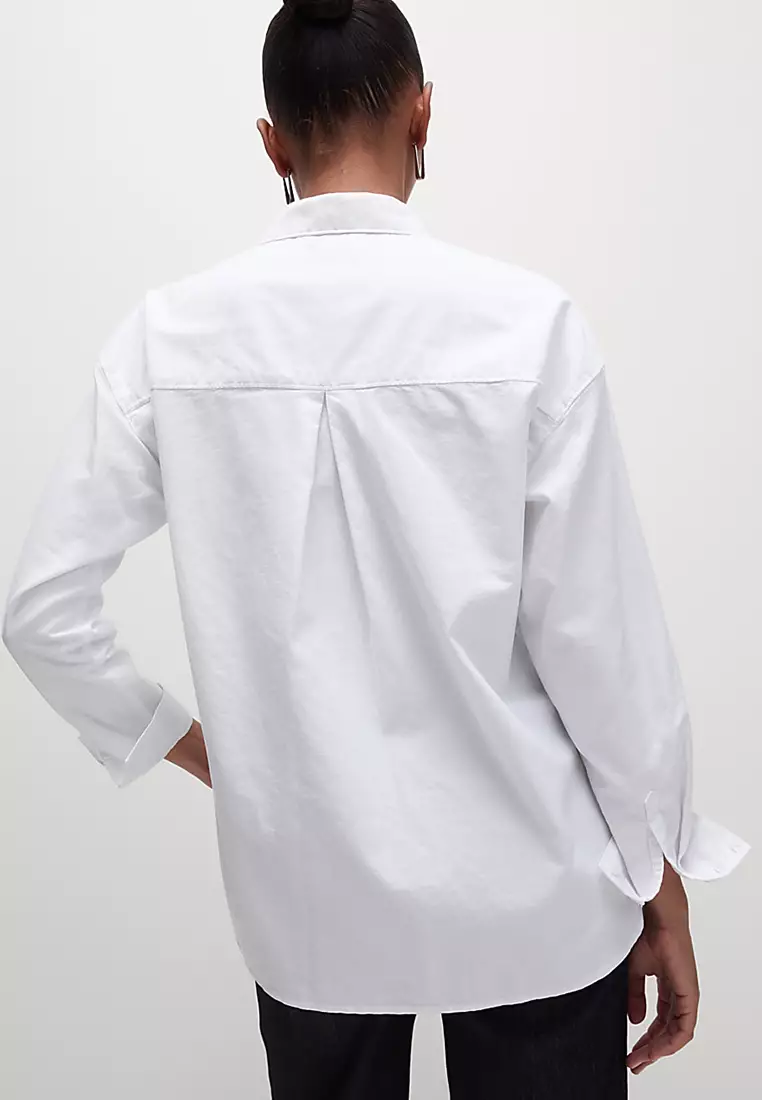 Pure Cotton Collared Oversized Shirt