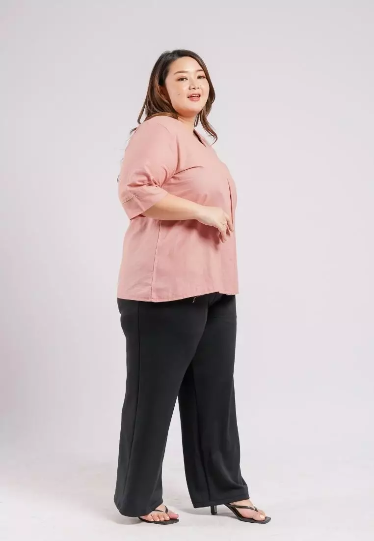 Plus Size Blouse Cheryl Baby Peach