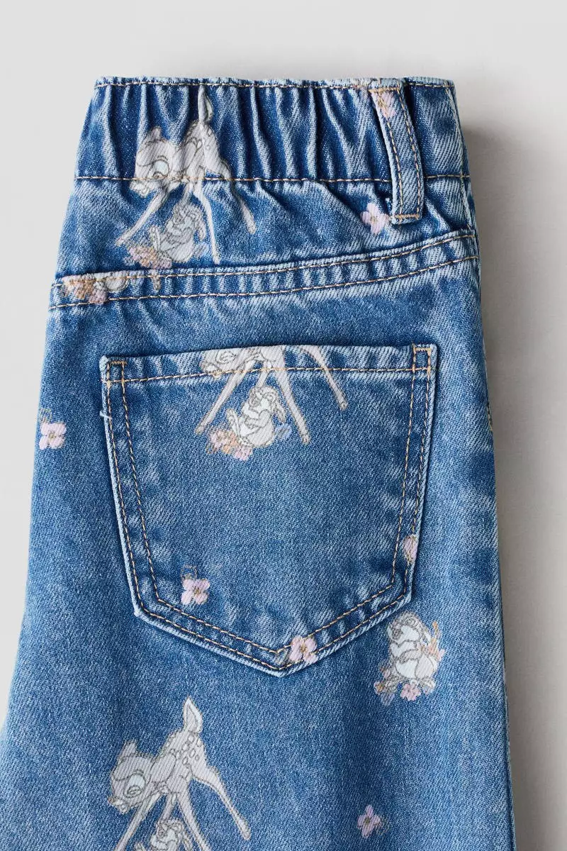 Printed Wide Leg Jeans
