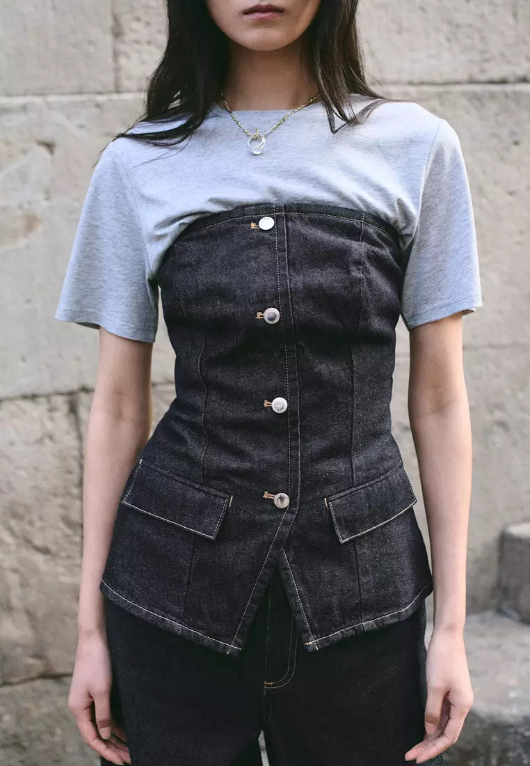Strapless Denim Top