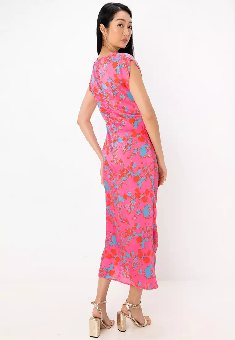 Cap sleeve floral maxi dress best sale