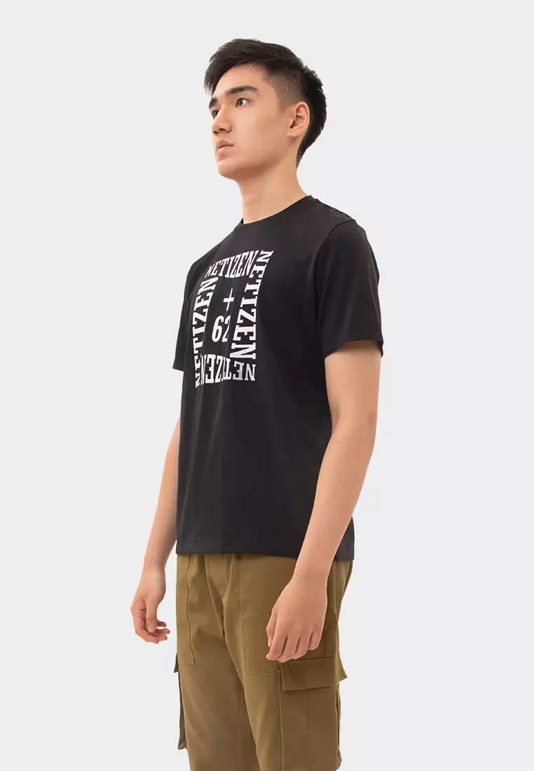 MANZONE Kaos Pria Lengan Pendek NETIZEN - BLACK