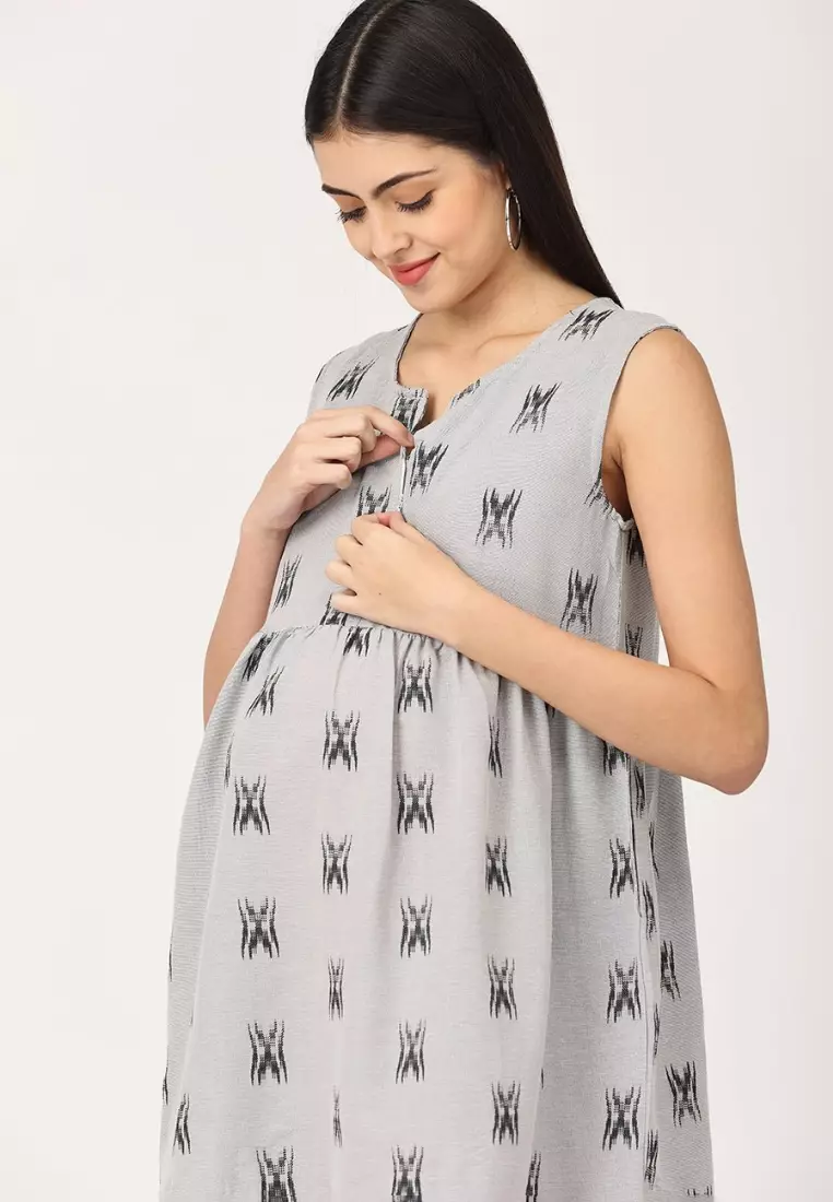 Grey Sands Maternity And Nursing Kurti Dress