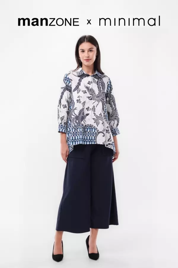 Minimal Kemala A-Line Ethnic Shirt - Blue